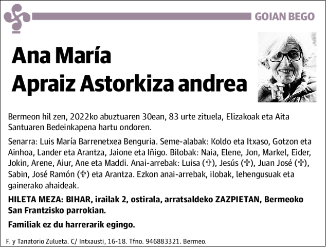 Ana María Apraiz Astorkiza
