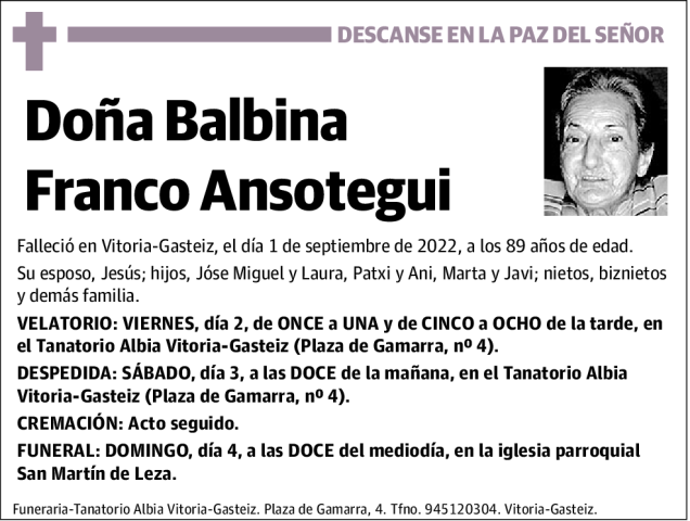 Balbina  Franco  Ansotegui