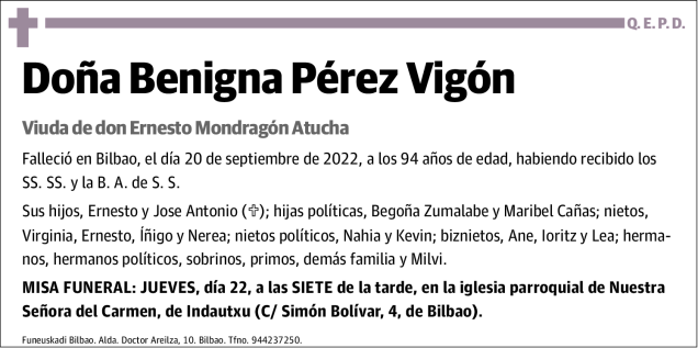 Benigna Pérez Vigón