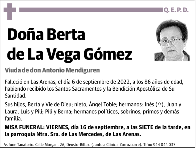 Berta de La Vega Gómez