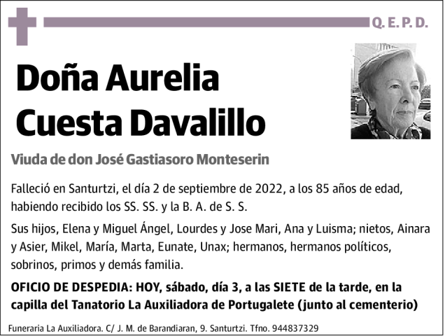 Doña Aurelia Cuesta Davadillo