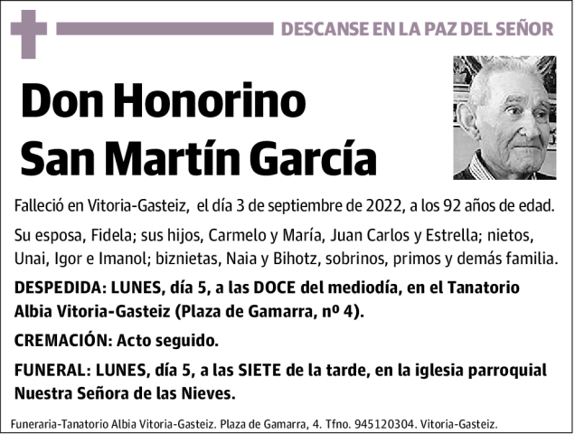 Honorino  San  Martín  García
