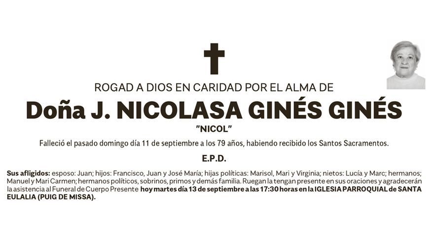 J.  Nicolasa  Gines  Gines
