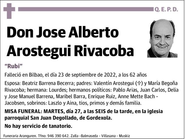 Jose Alberto Arostegui Rivacoba