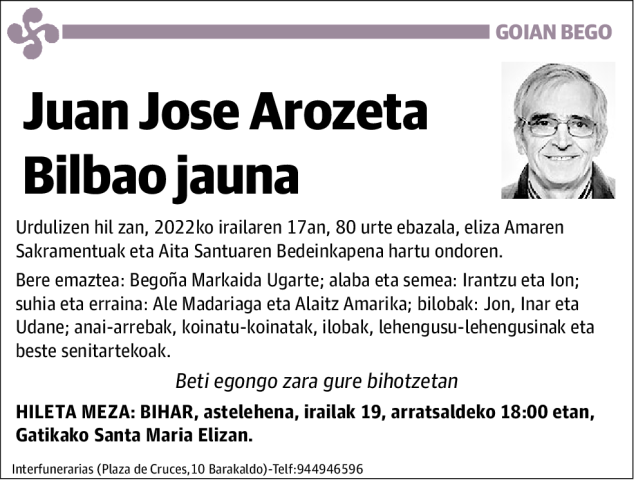 Juan Jose Arozeta Bilbao