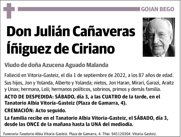 Julián  Cañaveras  Iñiguez  de  Ciriano
