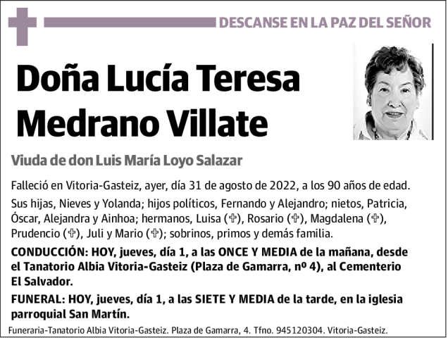 Lucía  Teresa  Medrano  Villate