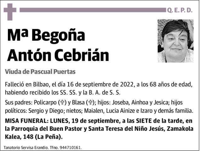 Mª Begoña Antón Cebrián