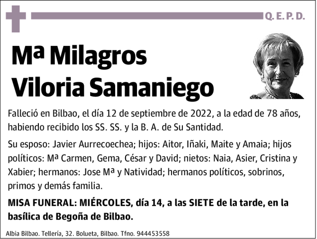 Mª Milagros Viloria Samaniego