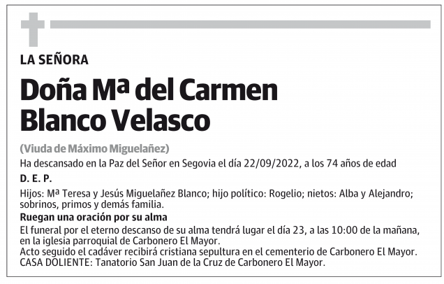 Mª del Carmen Blanco Velasco