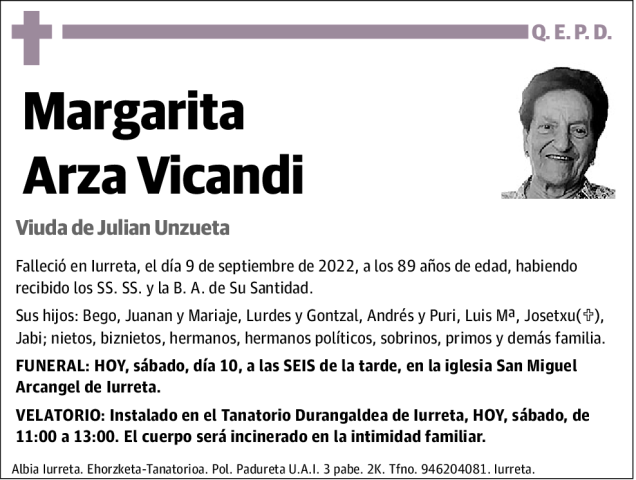 Margarita Arza Vicandi