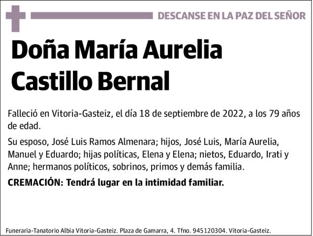 María  Aurelia  Castillo  Bernal