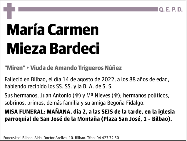 Maria Carmen Mieza Bardeci