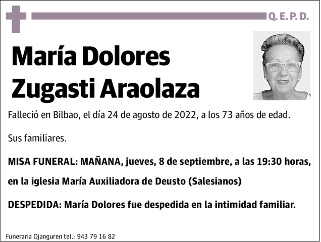 María Dolores Zugasti Araolaza