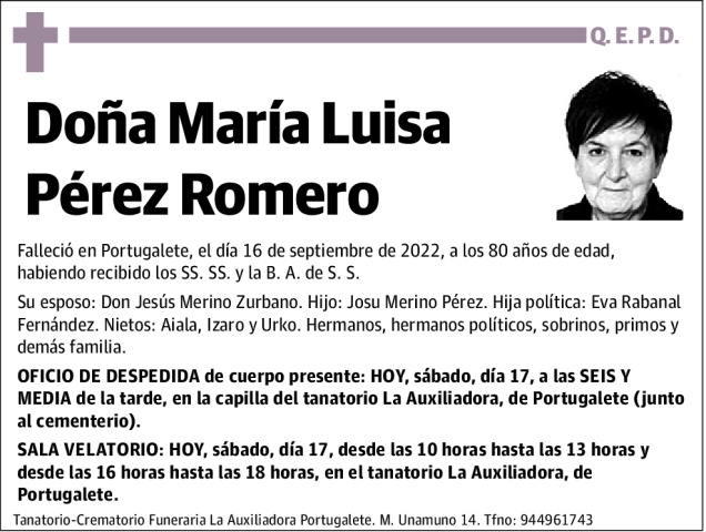 María Luisa Pérez Romero