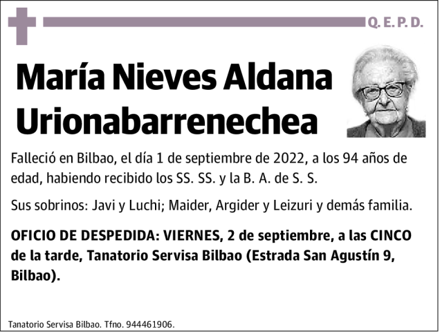 María Nieves Aldana Urionabarrenechea