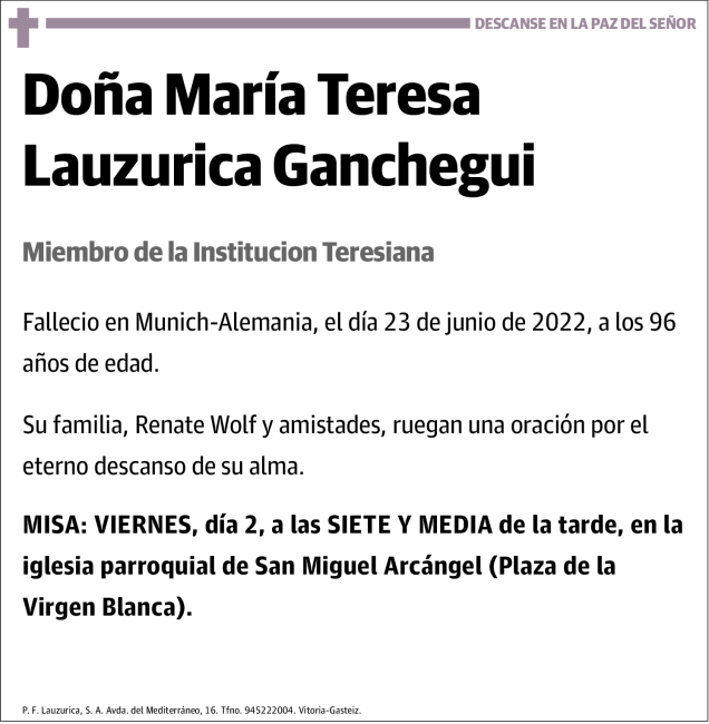 María  Teresa  Lauzurica  Ganchegui