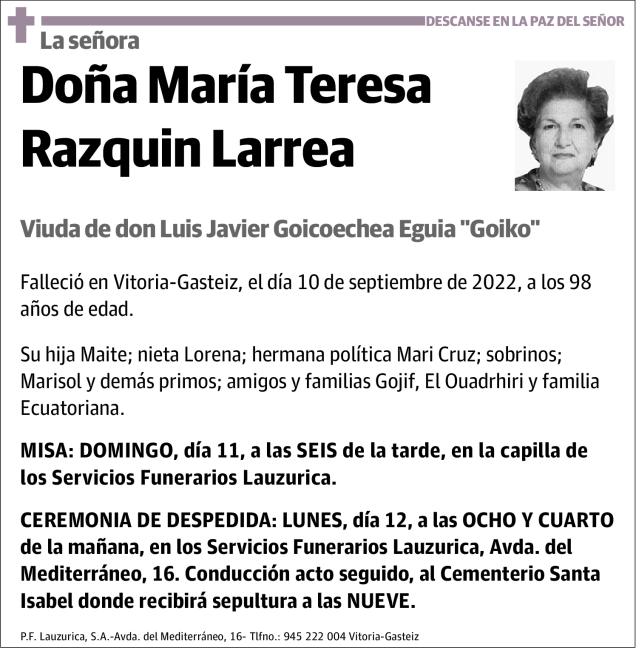 María  Teresa  Razquin  Larrea