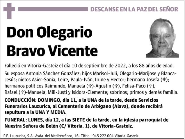 Olegario  Bravo  Vicente