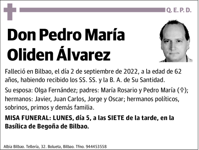 Pedro María Oliden Álvarez