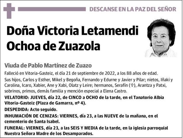 Victoria  Letamendi  Ochoa  de  Zuazola